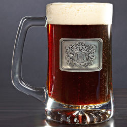 Embossed Beer Mug with Personalized Crest