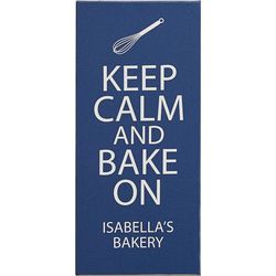 Personalized Keep Calm and Bake On Canvas Wall Art
