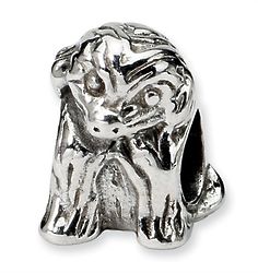 Sitting Puppy Charm in Sterling Silver