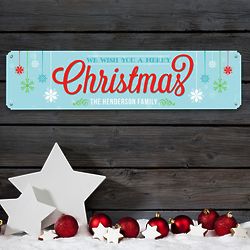 Personalized Christmas Wishes Metal Wall Sign