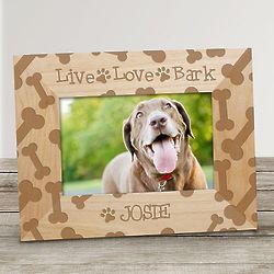 Personalized Live Love Bark Picture Frame