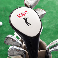 Personalized Golf Club Head Cover with Golfer