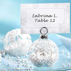 Falling Snow Ornament Place Card Holders