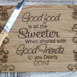 Good Food and Good Friends Personalized Cutting Board