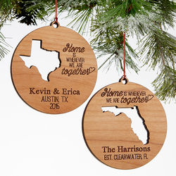 State of Love Personalized Couples Christmas Ornament