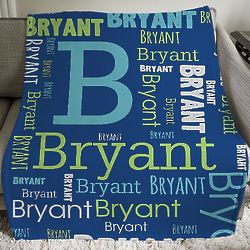 Boy's Personalized Word-Art Throw Blanket