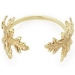 Gold Dipped Botanical Leaves Cuff Bracelet