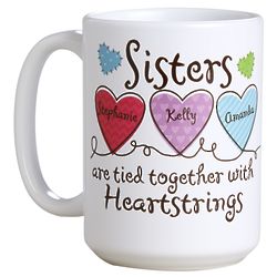 Personalized Sisters Heartstrings Mug