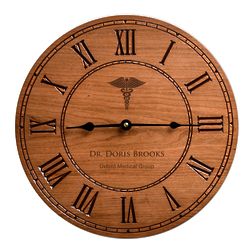 Doctor's Personalized Cherry Wood 12" Wall Clock