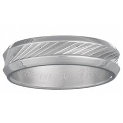 Men's Stainless Steel Diamond-Cut Engraved Band