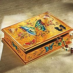 Reverse Painted Butterfly Box