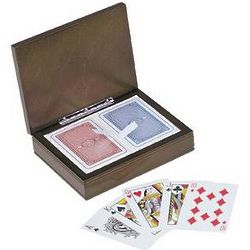 Rosewood Play Card Box with Two Card Decks