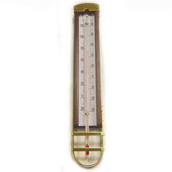 Teak Wood Wall Thermometer