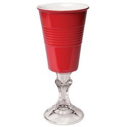 Big Red Party Cup Wine Glass