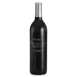 Personalized and Etched Today Tomorrow Forever Merlot Wine Bottle