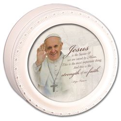 Round Pope Francis Trinket Box