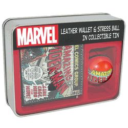Spiderman Leather Wallet and Stress Ball Gift Set