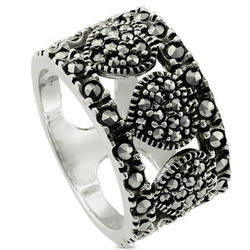 Sterling Silver Marcasite Heart Ring