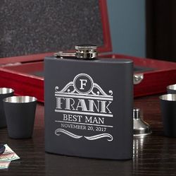 Rockefeller Engraved Flask Gift Set