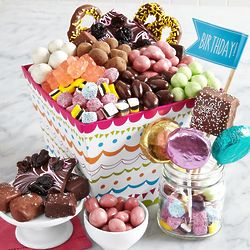 Deluxe Birthday Sweets in a Gift Basket