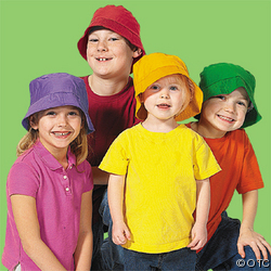 Child's Bright Color Bucket Hat Set