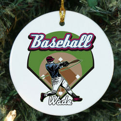 Personalized Ceramic Baseball Ornament