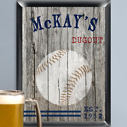 Personalized Baseball Dugout Sign - FindGift.com