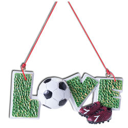 Soccer Love Ornament with Ball and Cleats