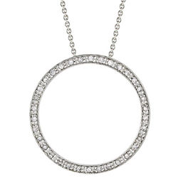 Sterling Silver Diamond O Necklace