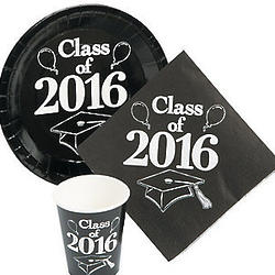Class of 2016 Black Tableware Set