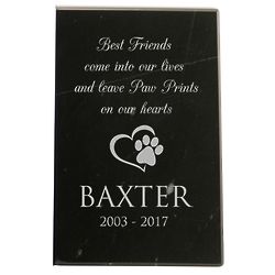 Personalized Pet Memorial Marble Plaque in Black