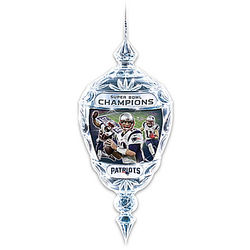 New England Patriots Super Bowl LI Champions Crystal Ornament