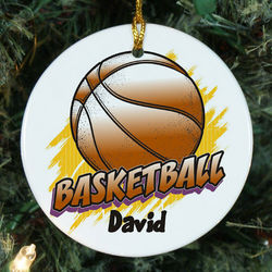 Personalized Ceramic Basketball Ornament