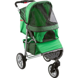 Green 3-Wheel All-Terrain Pet Stroller