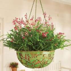 Verdigris Leaves Hanging Basket