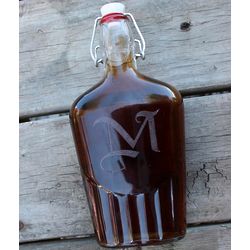 Vintage 17-Ounce Personalized Glass Flask