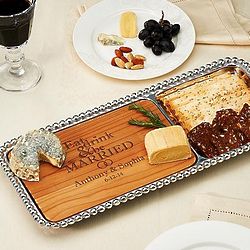 Personalized Mariposa Pearled Cheese and Cracker Server
