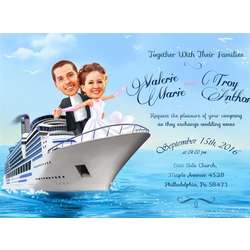 Personalized Caricature Titanic Love Wedding Invitations