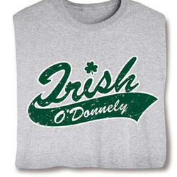 Personalized Irish Name Underline Distressed T-Shirt