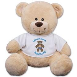 Baby Boy's Plush Teddy Bear with Personalized T-Shirt