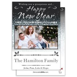 Family's Happy New Year Custom Photo Card