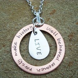 Well Behaved Women Hand Stamped Necklace