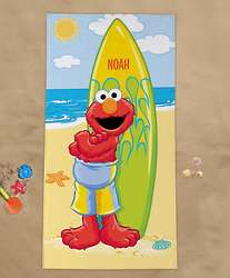 Personalized Sesame Street Surfs Up Elmo Beach Towel