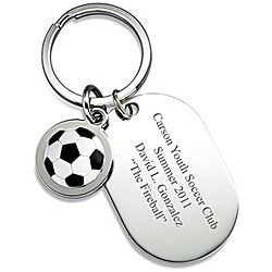 Personalized Dog Tag Soccer Keyring