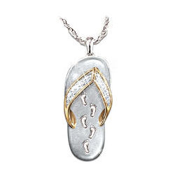 My Dear Granddaughter's Footprints in The Sand Pendant