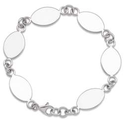 Sterling Silver Shiny Ovals Bracelet