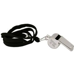 Silver Coach Whistle on Lanyard