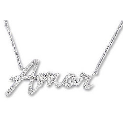 Sterling Silver Diamond Amor Necklace