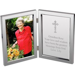 Silver Cross Message Personalized Frame