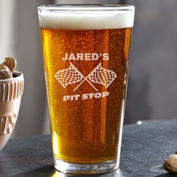 Pit Stop Personalized Pint Glass